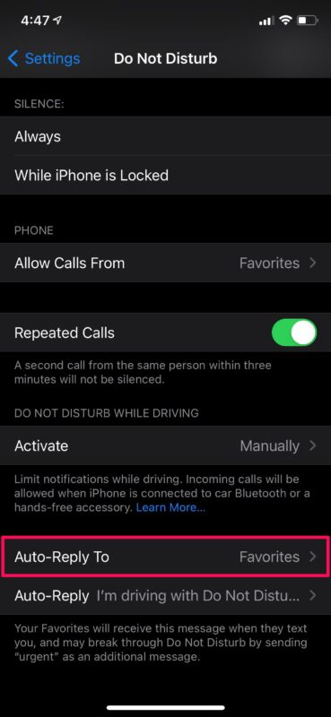如何在iPhone上驾驶时更改自动回复信息