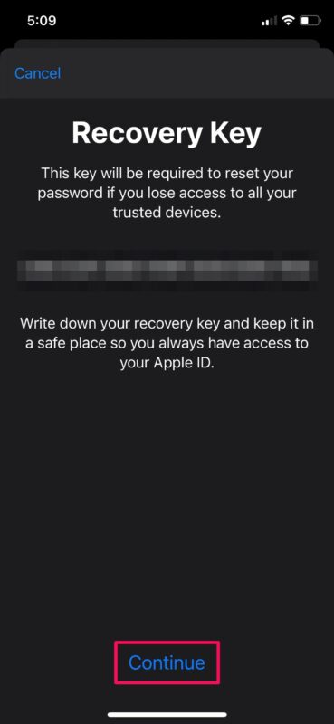 如何用iPhone或iPad替换丢失的Apple ID恢复密钥