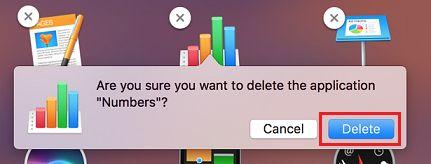 在 Mac 上删除 App 确认弹出窗口