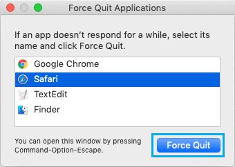 在 Mac 上强制退出应用程序