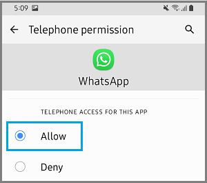 允许 WhatsApp 访问电话