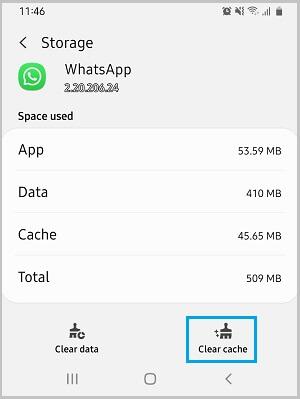 清除 Android 上的 WhatsApp 缓存