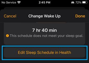 在 iPhone 的健康选项中编辑睡眠时间表