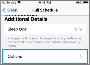 iPhone 健康应用程序中的睡眠选项选项卡
