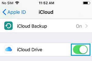在 iPhone 上启用 iCloud Drive