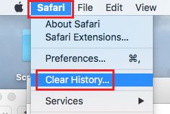 Mac 上 Safari 浏览器中的清除历史记录选项
