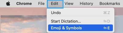 在 Mac 上打开表情符号键盘