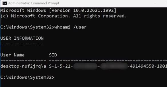 如何在Windows11中查找任何用户的SID