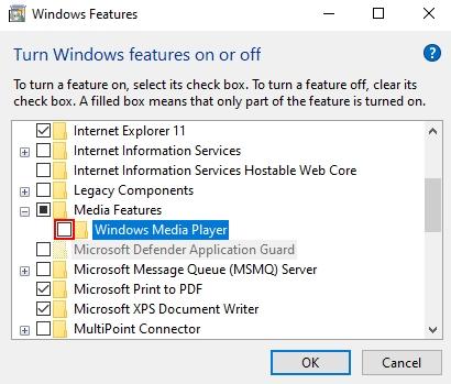 如何卸载或重新安装Windows Media Player