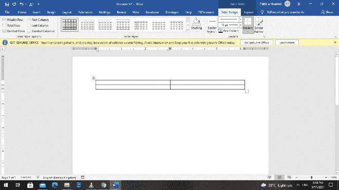 如何在Microsoft Word中将页面分为四个部分