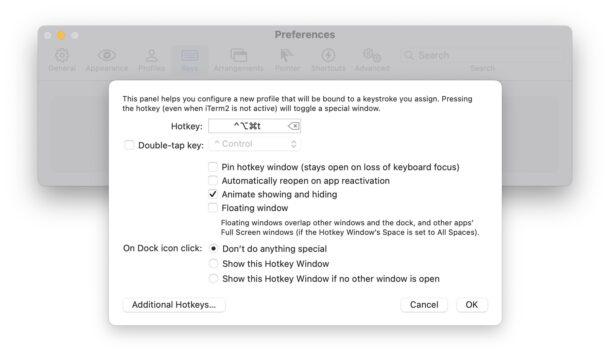 使用iTerm通过键盘快捷键在MacOS中获取滑出式终端访问