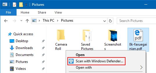 在Win10中使用Windows Defender安全中心运行扫描
