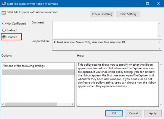 在Windows10中最小化或展开文件资源管理器功能区