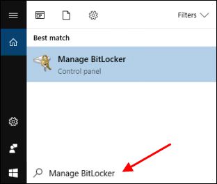 打开管理 BitLocker