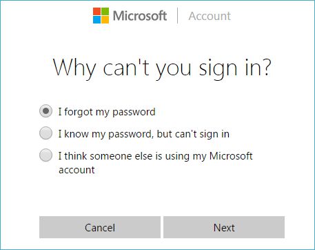 恢复锁定的 Microsoft 帐户