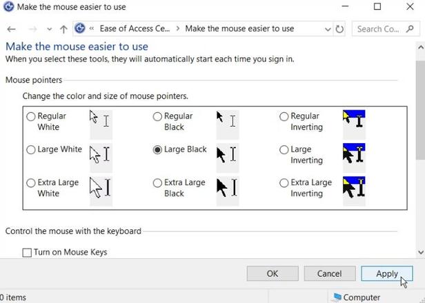 在Windows10中更改鼠标指针颜色和大小的5种方法