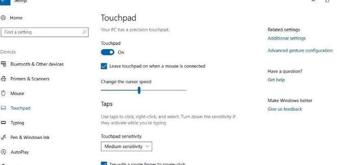 如何在Windows10上连接鼠标时自动禁用触摸板