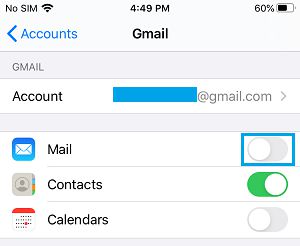 在 iPhone 邮件应用程序上禁用 Gmail 帐户中的电子邮件